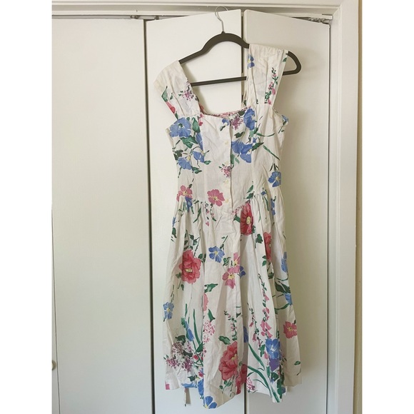 White Vintage Floral Sun Dress - Picture 1 of 3